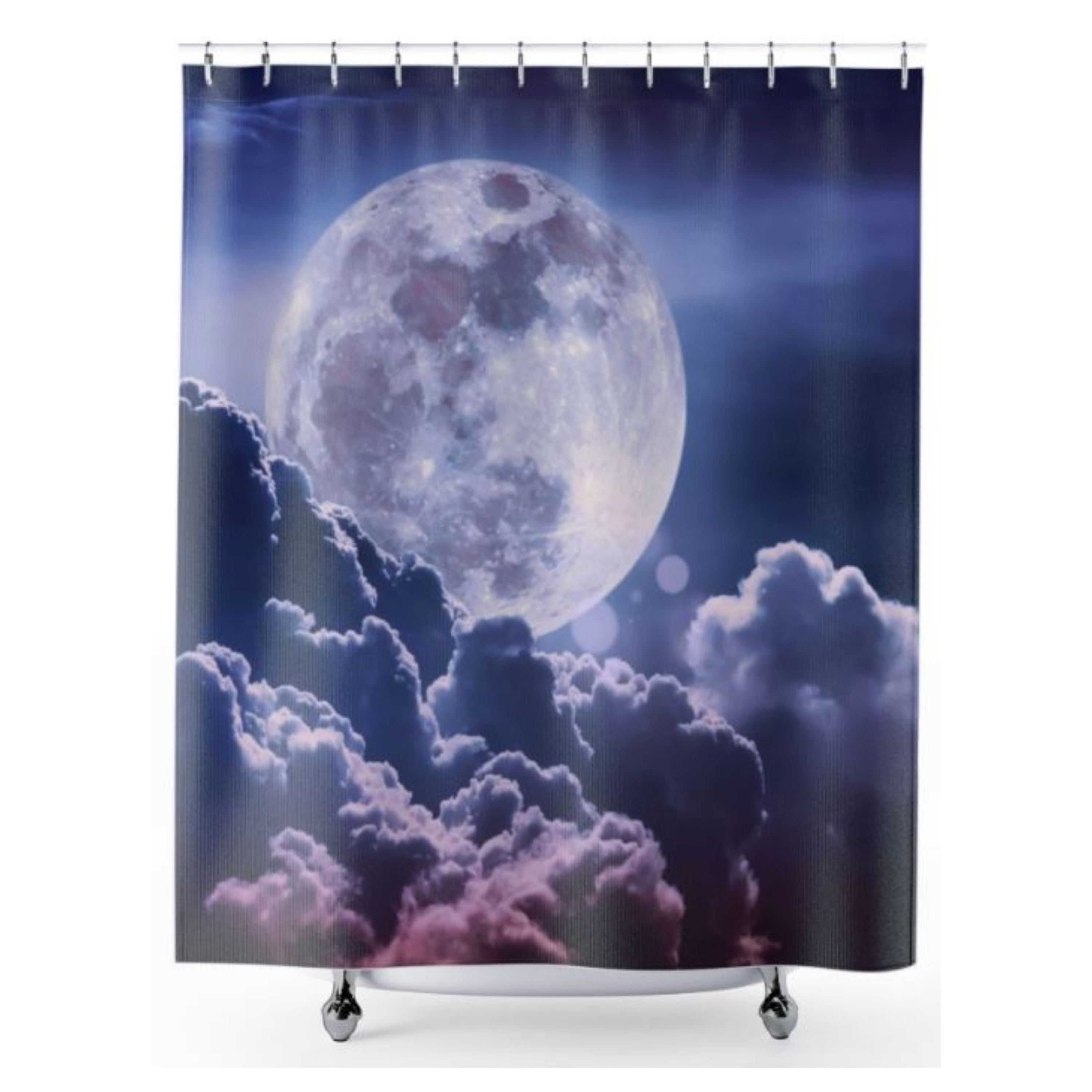 Midnight Full Moon Shower Curtain For A Peaceful Bath