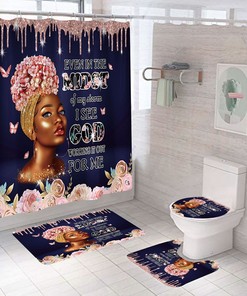 Midst African American Shower Curtain 4 Piece Set