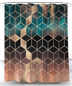 Mildew-Proof Geometric Simple Waterproof Shower Cloth