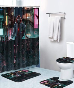 Miles Morales Spider-Man Bathroom Shower Curtain Gift for Marvel Comics Fans