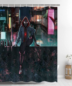 Miles Morales Spider-Man Bathroom Shower Curtain Gift for Marvel Comics Fans
