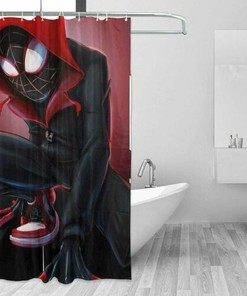 Miles Morales Spider-man Bathroom Shower Curtain Set for Modern Design