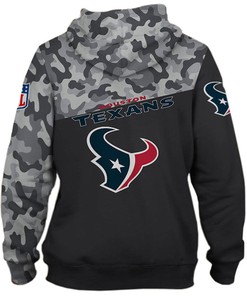 Military 3D Zip Hoodie Long Sleeve Houston Texans With All Over Print Perfect For Fans