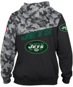 Military Hoodie 3D Zip Hoodie - All Over Print Hoodie Long Sleeve New Season For New York Jets Fans