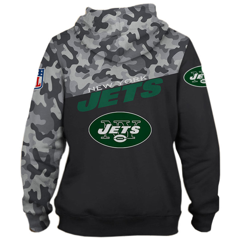 Military Hoodie 3D Zip Hoodie - All Over Print Hoodie Long Sleeve New Season For New York Jets Fans