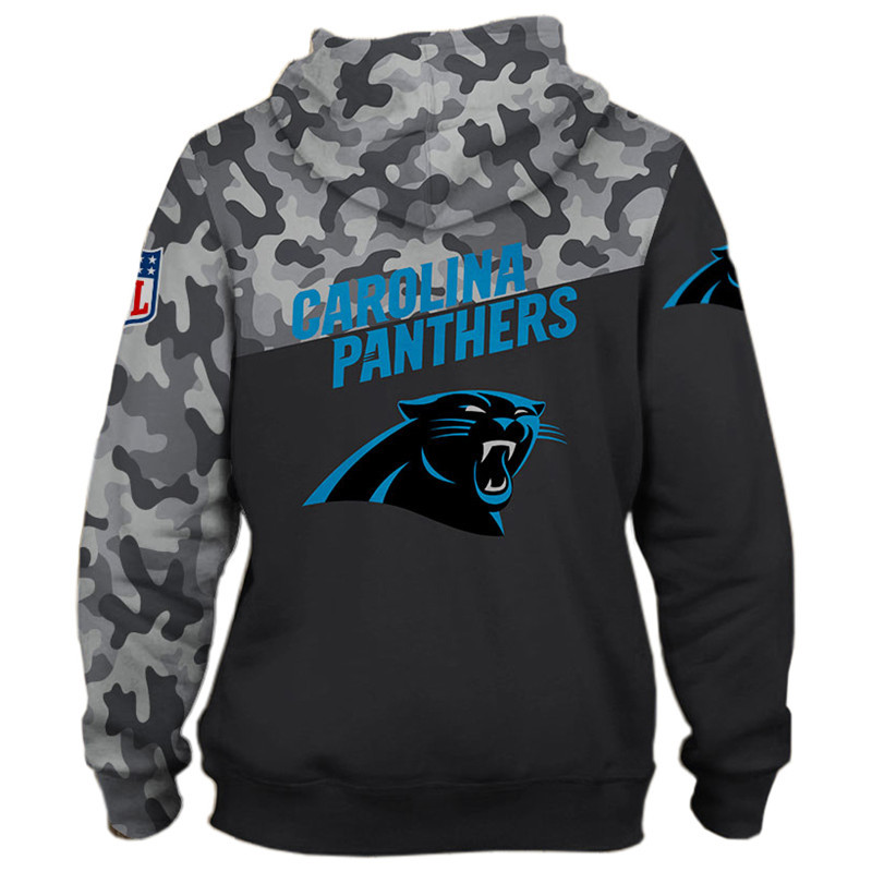 Military Themed Carolina Panthers All Over Print 3D Hoodie Long Sleeve - New Season Collection