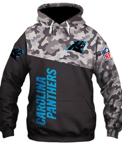 Military Themed Carolina Panthers All Over Print 3D Hoodie Long Sleeve - New Season Collection