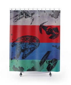 Millennium Falcon-Wing and Tie Fighter Shower Curtain from Star Wars Collection