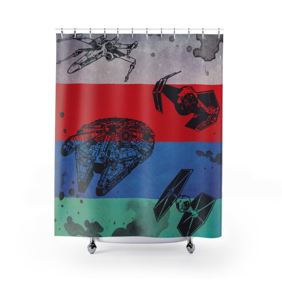 Millennium Falcon-Wing and Tie Fighter Shower Curtain from Star Wars Collection