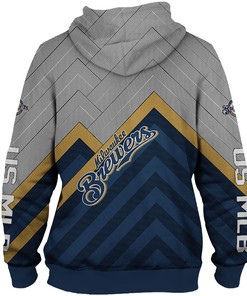 Milwaukee Brewers All Over Print 3D Baseball Hoodie-Zip Hoodie For Fans