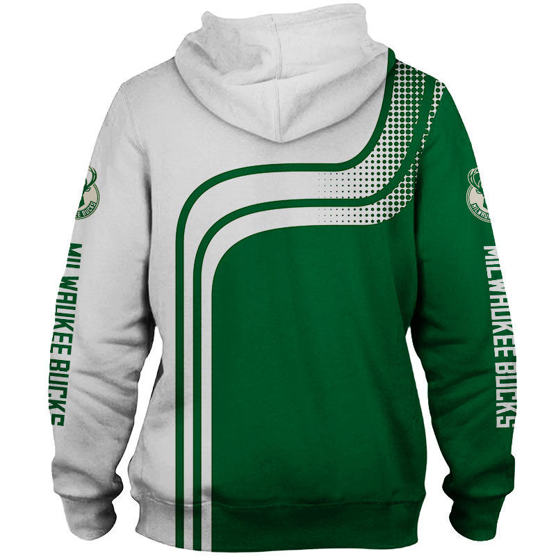 Milwaukee Bucks All Over Print 3D Zip Hoodie For Fans