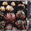 Minimalism Meets Nature With This Green Plants Succulent Plants Background Shower Curtain For Your Bathroom