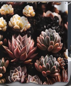 Minimalism Meets Nature With This Green Plants Succulent Plants Background Shower Curtain For Your Bathroom