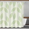 Minimalism Shower Decor with Spring Green Leaf Bathroom Curtain 