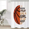 Minimalist Basketball Sport White Background Shower Curtain for Bathroom Decor