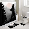 Minimalist Black Bear Shower Curtain For Chic Bathroom Decor