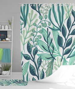 Minimalist Blue Morning Sunrise Shower Curtain, Boho Sun Design, Bath Set Decor Accessories