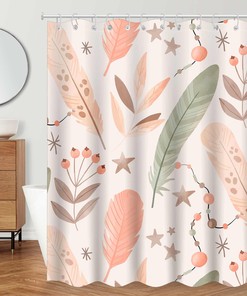 Minimalist Bohemian Abstract Shower Curtain For Bathroom Decor