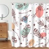 Minimalist Bohemian Leaf Abstract Shower Curtain For Bathroom Decor