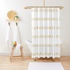 Minimalist Bohemian Shower Curtain with Mudcloth Print in Neutral White for a Modern Country Decor