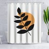 Minimalist Boho Leaf Mid Century Modern Plant Shower Curtain for a Simple and Chic Bathroom Dcor 