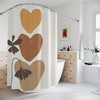 Minimalist Botanical Shower Curtain With Abstract Heart And Floral Print