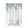 Minimalist Botanical Shower Curtain With Green Leaves And Modern Prints For Your Bathroom 
