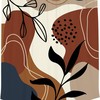 Minimalist Brown Leaves and Geometric Art Printed Waterproof Fabric Shower Curtain
