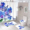 Minimalist Butterfly Floral Shower Curtain For Modern Bathroom Decor