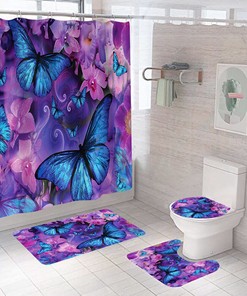 Minimalist Butterfly Shower Curtain For Modern Bathroom Decor