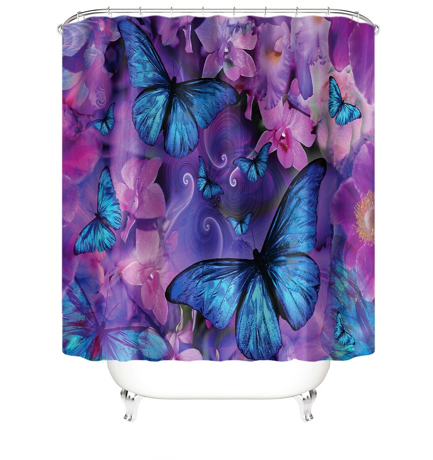 Minimalist Butterfly Shower Curtain For Modern Bathroom Decor - Image 2