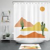 Minimalist Cactus Print Shower Curtain for Stylish Bathroom