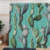 Minimalist Cactus Shower Curtain, Beautiful Fabric Bathroom Curtain