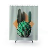 Minimalist Cactus Shower Curtain Featuring Desert Oasis - A Chic And Refreshing Addition To Your Bathroom Decor