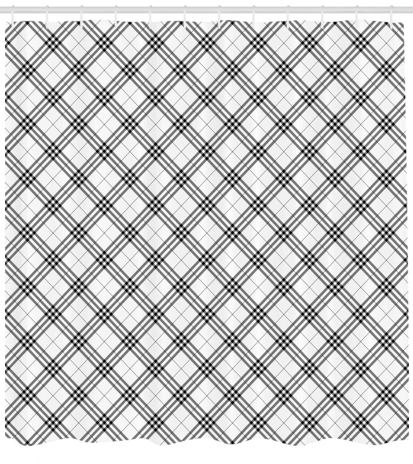 Minimalist Fashion Geometric Pattern Shower Curtain For Modern Bathroom Decor