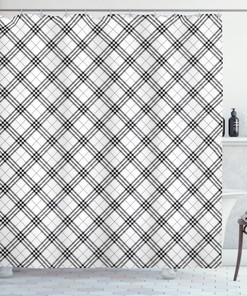 Minimalist Fashion Geometric Pattern Shower Curtain For Modern Bathroom Decor