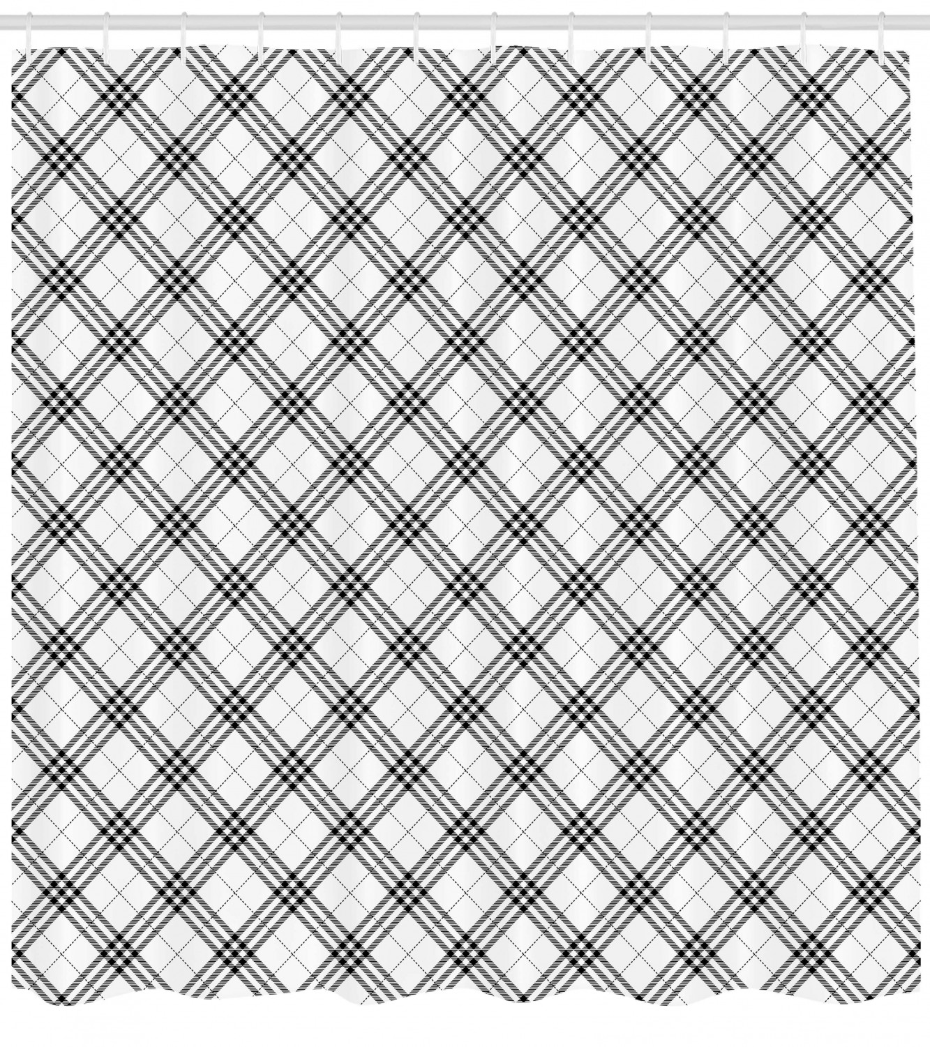 Minimalist Fashion Geometric Pattern Shower Curtain For Modern Bathroom Decor