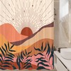 Minimalist Geometric Mid Century Boho Shower Curtain for Camper Bathroom Decor