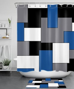Minimalist Geometric Shower Curtain With Bold Design
