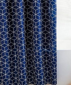 Minimalist Geometric Shower Curtain With Stripes Design