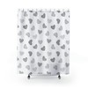 Minimalist Heart Abstract Shower Curtain | Black and White Valentine's Day Housewarming Gift for Her