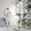 Minimalist Home Decor With White Green Tropical Jungle Monstera Leaves Boho Shower Curtain And Hand Towel