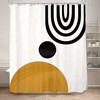 Minimalist Mid Century Shower Curtain Modern Rustic Beige Black Geometric Art Bath Curtains Bathtub Accessories Decor
