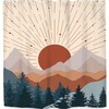 Minimalist Misty Forest and Boho Mountain Sunset Shower Curtain for Bathroom Decors