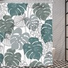 Minimalist Monstera Leaf Palm Leaves Plants Tropical Green Shower Curtain, Cloth Fabric Waterproof Bathroom Decor