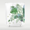 Minimalist Monstera Leaves Print Shower Curtain for Tropical Bathroom Decor
