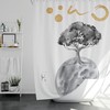 Minimalist Moon Planet Shower Curtain For Astronomy Fans' Bathrooms