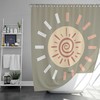 Minimalist Morning Sunrise Fabric Bohemian Sun Shower Curtain, Cloth Fabric Waterproof for Bathroom Décor