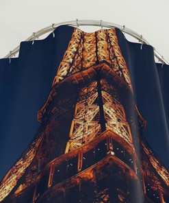 Minimalist Paris Tower Shower Curtain for Simple Bathroom Decor