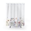 Minimalist Pastel Flower Shower Curtain - Farmhouse Bathroom Decor, Classy Botanical Design, Perfect Home Accessory